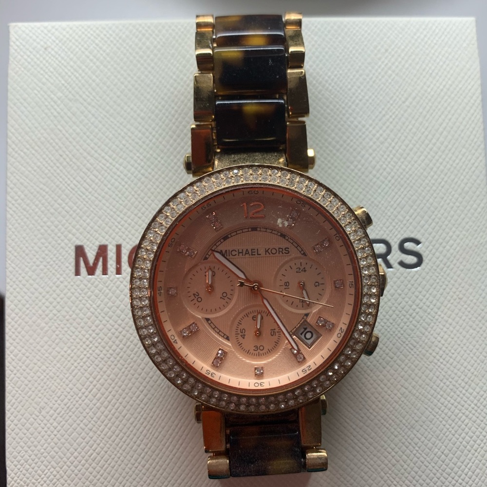 Michael Kors tortoise shell watch
